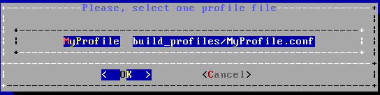 Select Build Profile